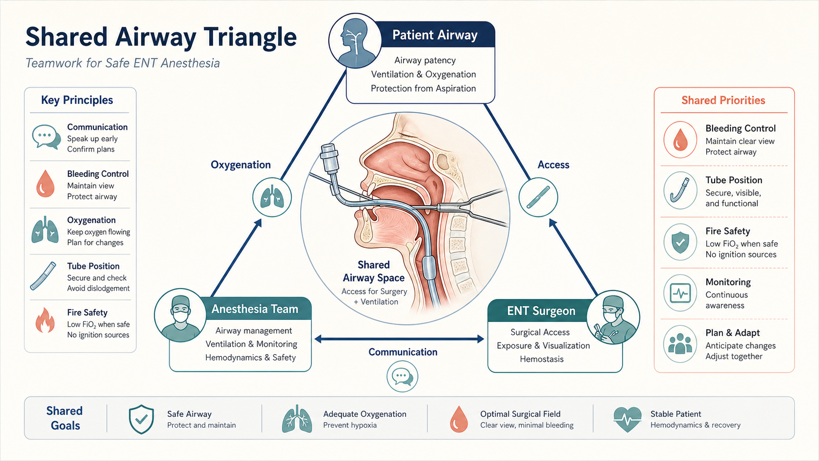 Shared airway triangle from the ENT pediatric anesthesia module