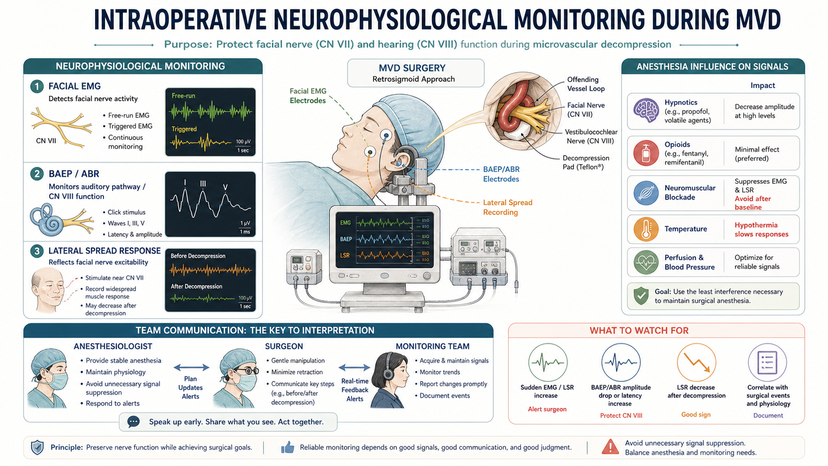 Neurophysiological monitoring illustration from the HFS MVD anesthesia module