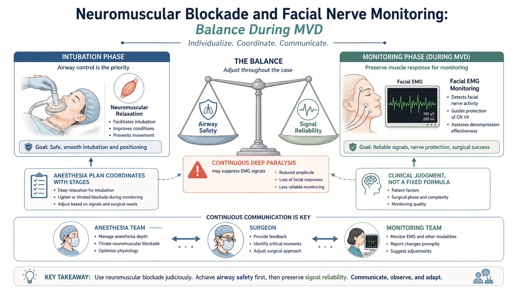 Neuromuscular blockade and facial nerve monitoring balance