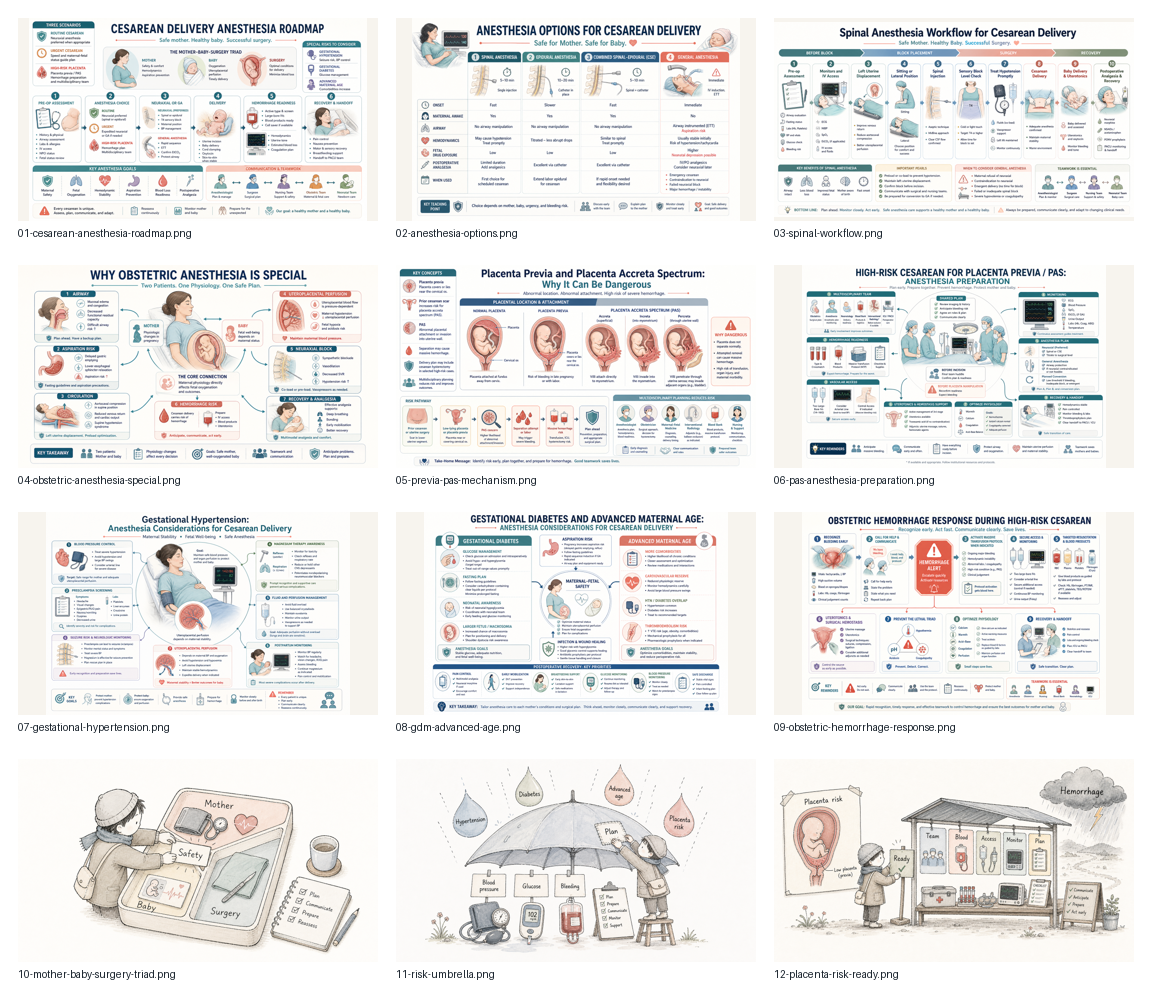 Cesarean and high-risk obstetric anesthesia figure overview