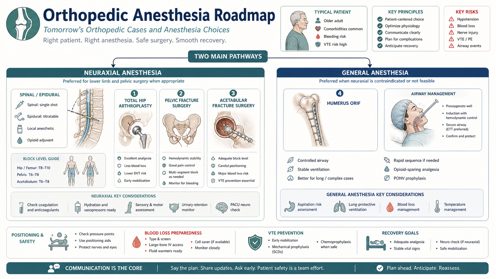 Orthopedic anesthesia roadmap