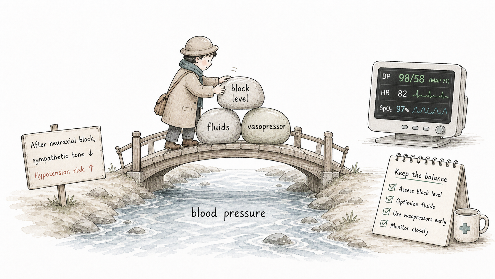 Blood pressure balance bridge