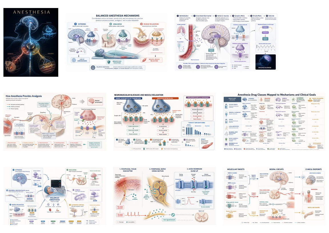 Anesthesia mechanisms image set contact sheet